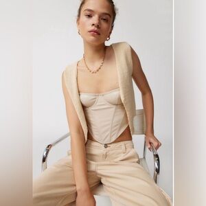 Our From Under Osanna Faux Leather Corset - Ivory